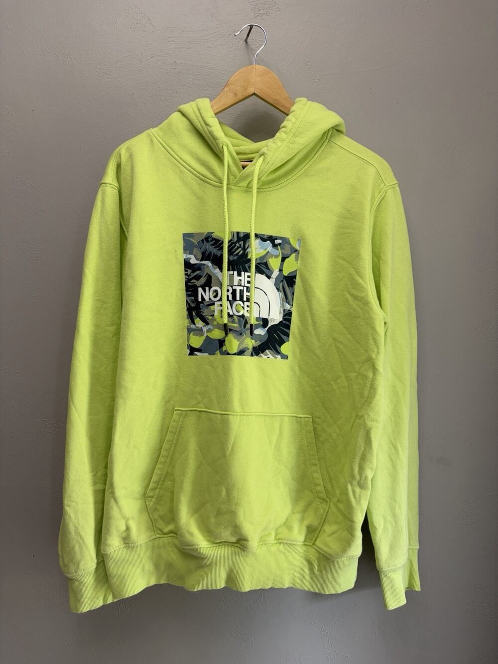 Rare The North Face Boxed Fleece Lined Hoodie Sharp Green Size L (0113)